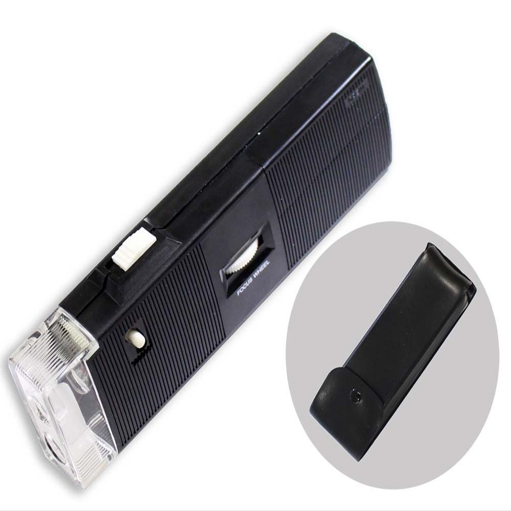 Lumagny 50x Illuminated Pocket Microscope | Ultra-Bright LED | Compact 142 x 40 x 9mm Design | Protective PVC Pouch Included