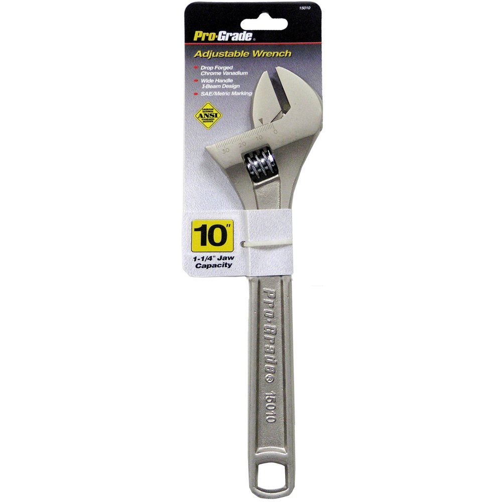 10" ADJUSTABLE WRENCH I-BEAM SATIN FINISH