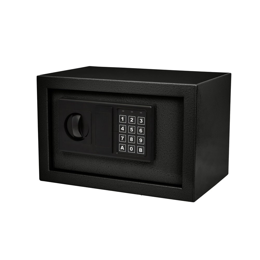 Digital Safe - Electronic Steel Safe with Keypad and Manual Override Keys - Protect Money, Jewelry, Passports - For Home, Business by Stalwart (Black), 12.2" (L) x 7.9" (W) x 7.9" (H)