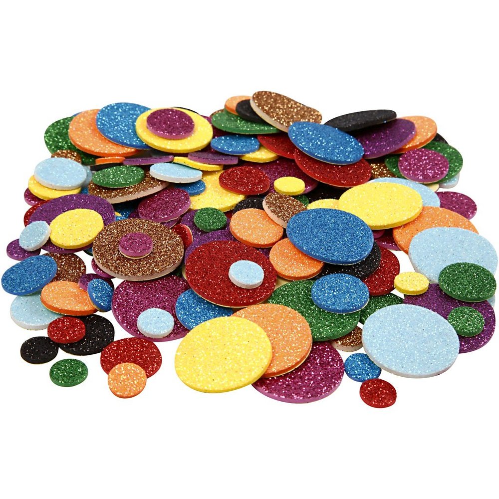 EVA Foam Circles, D: 12+20+32 mm, 1000asstd