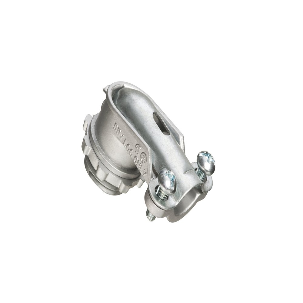 ARLINGTON Industries 852 90 Degree 2 Screw Flex Connector for Aluminum and Steel Flex, 90 CONNECTORS, Silver, Trade Size 3/4 INCH, ZINC DIE-CAST