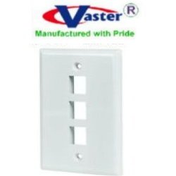 2 Pcs/Pack, 3 Port White Keystone Wall Plates