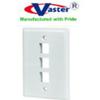 2 Pcs/Pack, 3 Port White Keystone Wall Plates view 1