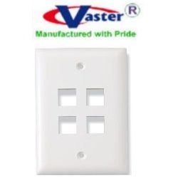2 Pcs/Pack, 4 Port White Keystone Wall Plates