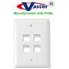 2 Pcs/Pack, 4 Port White Keystone Wall Plates view 1