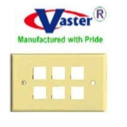 2 Pcs/Pack, 6 Port Ivory Keystone Wall Plates