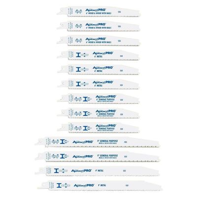 Reciprocating Saw Blade Set for Wood and Metal, 13-Piece