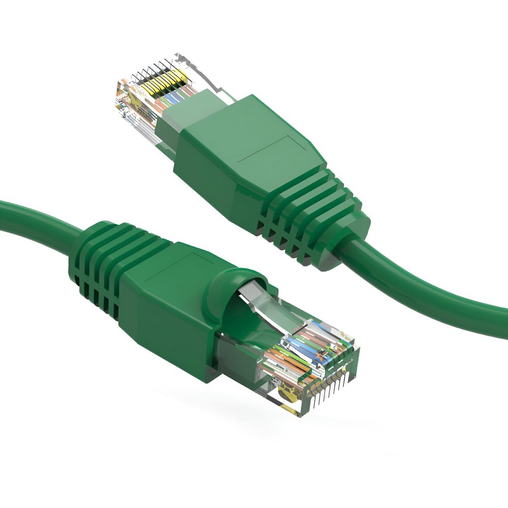 FireFold Cat6A Ethernet Patch Cable 500MHZ 10GBPS High-Speed Internet Cable LAN Wire for Computer Networks 25ft Green