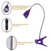 Newhouse Lighting LED Clip on Light/Clamp Lamp/Reading Book Light for Desk, Bed, Office, and Dorm Room, Purple view 4