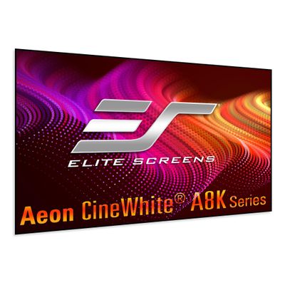 Elite Screens Aeon CineWhite A8K, 135" Diag, 16:9 Aspect Ratio, ISF Certified 8K Ultra HD Home Theater Fixed Frame Edge Free Projection Sound Transparent Perforated Weaved Screen, AR135H-A8K