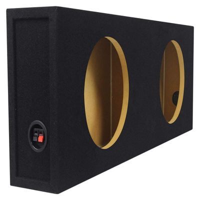 Rockville RDSM10 Dual 10" 0.56 Cu Ft Sealed Car Subwoofer Enclosure Box, Shallow Mount, USA-Made MDF, Precision-Cut, for Compact Car Audio Systems