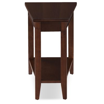 Laurent Solid Wood Recliner Wedge End Side Table with Shelf, Chocolate Cherry Brown, Perfect for Living Rooms, Bedrooms, and Small Spaces Leick Home, 10502