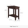 Laurent Solid Wood Recliner Wedge End Side Table with Shelf, Chocolate Cherry Brown, Perfect for Living Rooms, Bedrooms, and Small Spaces Leick Home, 10502 view 3