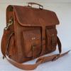 Leather briefcase laptop bag messenger satchel 16 Inch best Handmade Leather bag by Komal's passion leatherSALE, Brown, Large view 2
