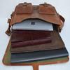 Leather briefcase laptop bag messenger satchel 16 Inch best Handmade Leather bag by Komal's passion leatherSALE, Brown, Large view 3
