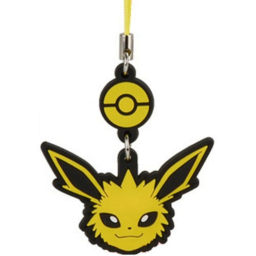 Pokemon Face Swing Strap Rubber Charm Tomy - Jolteon