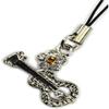 Charm, Zipper Pull Rhinestone Charm - Guitar view 1