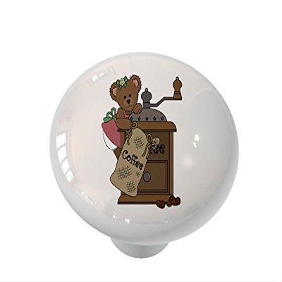 Gotham Decor Coffee Grinder Bear Ceramic Drawer Knob