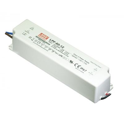 Mean Well LPF-60-12 90-305 VAC Input 60-watt 5-Amp LED Driver with 12 VDC Output