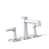 KOHLER K-27399-4K-CP Riff Widespread Bathroom Sink Faucet, 3-Hole Bathroom Faucets with Clicker Drain, 1.0 GPM, Polished Chrome view 1