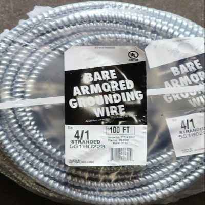 100 ft. 4/1 Gauge Bare Armored Ground Cable-AFC Cable Systems-1303-30-00