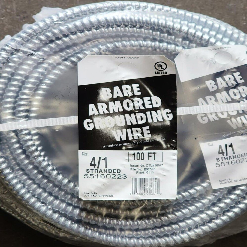 100 ft. 4/1 Gauge Bare Armored Ground Cable-AFC Cable Systems-1303-30-00
