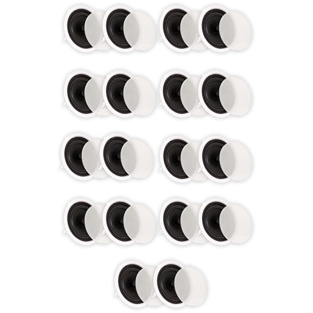 TS80C Flush Mount In Ceiling Speakers with 8" Woofers Home Theater 9 Pair Pack