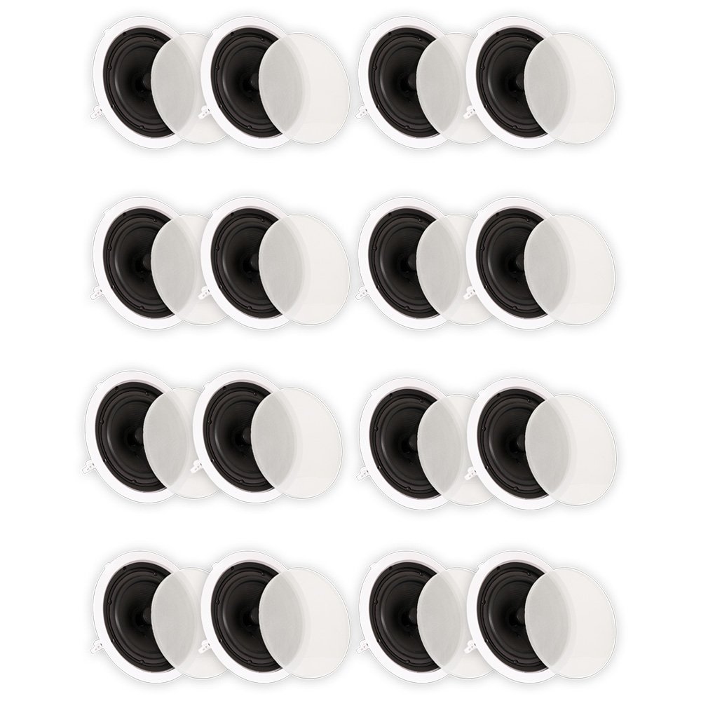 Theater Solutions TS80C in Ceiling 8" Speakers Surround Sound Home Theater 8 Pair Pack