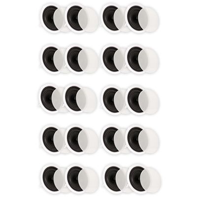 TS80C Flush Mount In Ceiling Speakers with 8" woofers Surround Sound Home Theater 10 Pair Pack