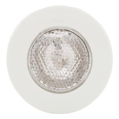 White recessed overhead halogen light