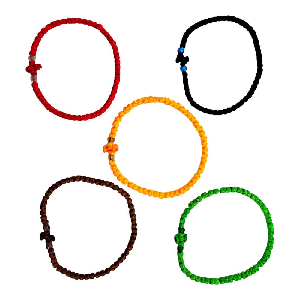 Iconsgr Handmade Christian Orthodox Greek Chotki, Komboskoini, Prayer Rope Thin X5