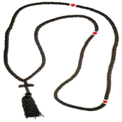 Iconsgr Handmade Blessed Christian Orthodox Greek Komboskoini Prayer Rope 300 Knots Pentant Black