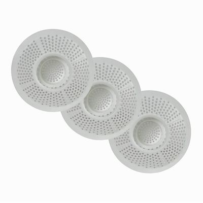 Hairstopper Drain Cover Hair Catcher for Shower and Bathtub, Protects Against Clogs Without Blocking Water Flow, White, 3 Pack