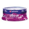 Verbatim 95033 DVD+R Discs, 4.7GB, 16x, Spindle, Silver, 25/Pack view 1
