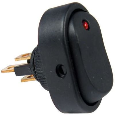 Peterson PMV5584PT Led Red Oblong, Rocker 25A/12V .5 Mount .25B
