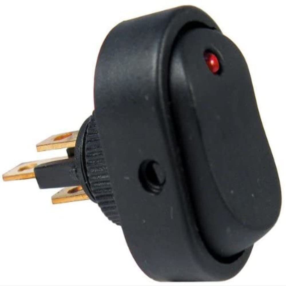 Peterson PMV5584PT Led Red Oblong, Rocker 25A/12V .5 Mount .25B