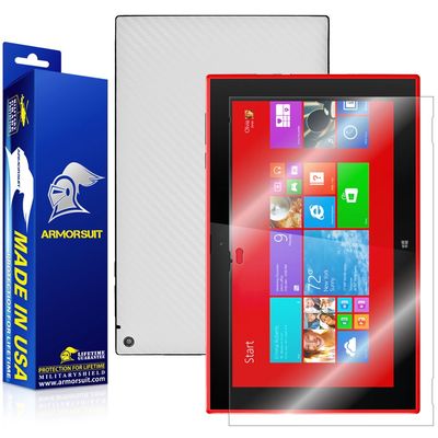ArmorSuit MilitaryShield White Carbon Fiber Skin Wrap Film + HD Clear Screen Protector for Nokia Lumia 2520 - Anti-Bubble Film