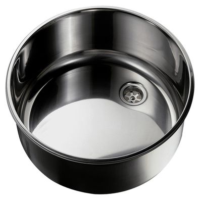 Ambassador Marine Cylinder Stainless Steel Ultra Mirror Polished Finish Sink, 15-Inch Wide x 6-Inch Deep