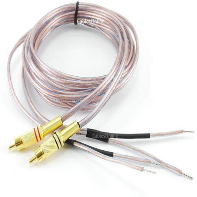 CablesOnline 6ft 18-AWG Speaker Wire Pair Cables with Dual RCA Male Plugs, (AV-SK206)