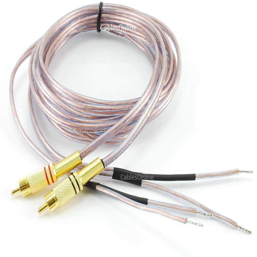 CablesOnline 6ft 18-AWG Speaker Wire Pair Cables with Dual RCA Male Plugs, (AV-SK206)