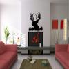 Deer Head Silhouette Buck Hunting Vinyl Wall Decal Sticker Art, Home Decor, Mural view 2
