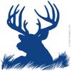 Deer Head Silhouette Buck Hunting Vinyl Wall Decal Sticker Art, Home Decor, Mural view 1