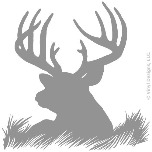 Deer Head Silhouette Buck Hunting Vinyl Wall Decal Sticker Art, Home Decor, Mural