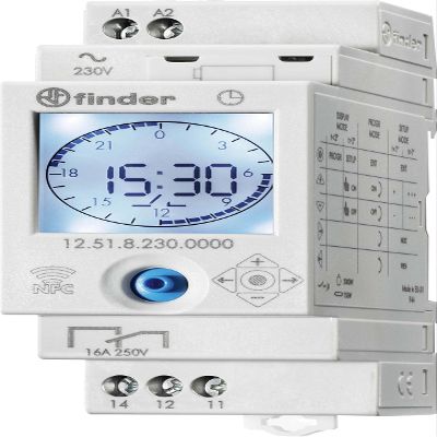 Finder 125182300000PAS Daily/Weekly Switch Clock Digital 1 Reverser 16 A 230 AC