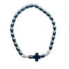 Iconsgr Handmade Christian Orthodox Komboskoini Prayer Rope Hematite with Cross/B view 4
