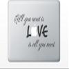 All You Need is Love Love is All You Need Cute Decal Sticker for Apple MacBook Laptop pro and air 11" 13" 15" 17" Models Black view 1
