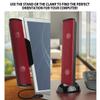GOgroove SonaVERSE USB Speakers for Laptop Computer - USB Powered Mini Sound Bar with Clip-On Portable External Speaker Design for Monitor, One Cable for Digital Audio Input and Power (Red) view 3