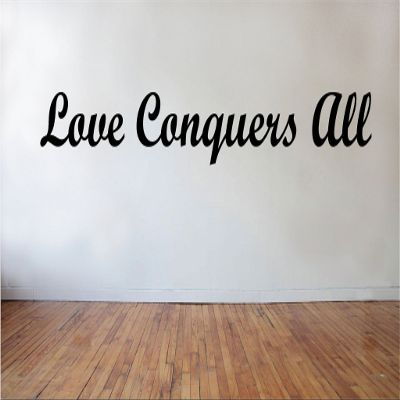 Blinggo Love Conquers All Removable Vinyl Wall Decal Home Dcor