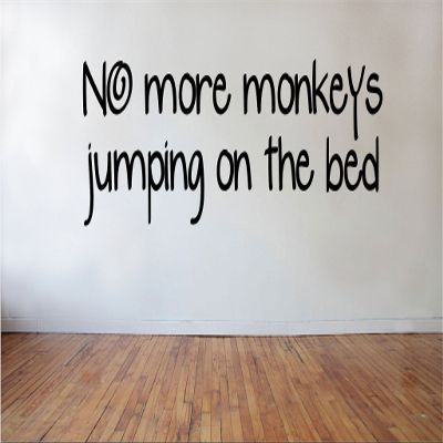 Blinggo No More Monkeys Jumping on The Bed Removable Vinyl Wall Decal Home Dcor