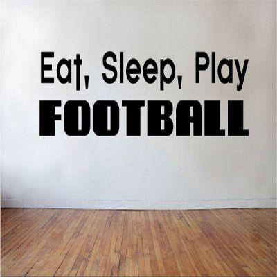 Blinggo Eat Sleep Play Football Removable Vinyl Wall Decal Home Dcor